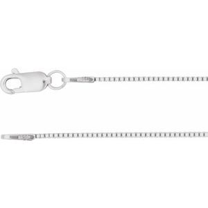 14K White .75 mm Box 16" Chain