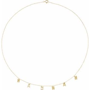 14K Yellow 4-6 Letters Personalized 18" Initial Necklace