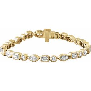 14K Yellow 7 1/8 CTW Lab-Grown Diamond Line 7" Bracelet