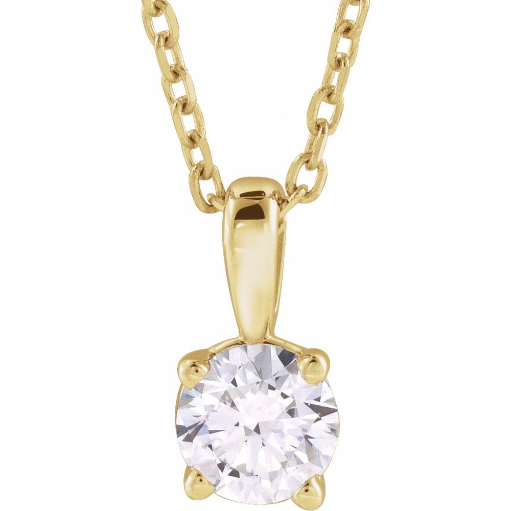 14K Yellow 1 CT Lab-Grown Diamond 18" Necklace