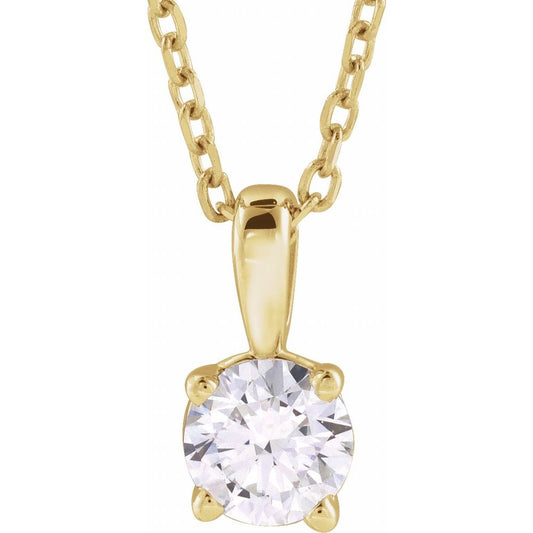 14K Yellow 1 CT Lab-Grown Diamond 18" Necklace