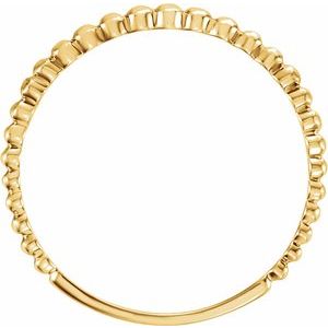 14K Yellow Stackable Bead Ring