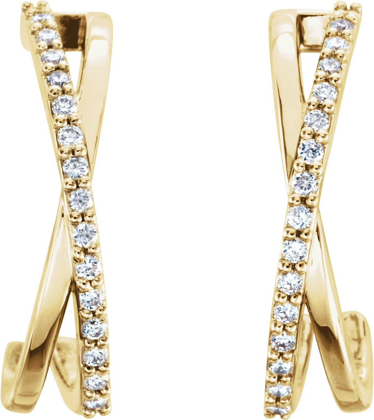 Cruce Diamond Hoops — White Gold
