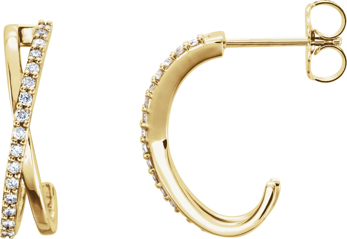 Cruce Diamond Hoops — White Gold