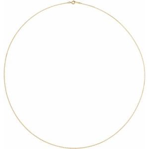 14K Yellow 1 mm Cable 16" Chain