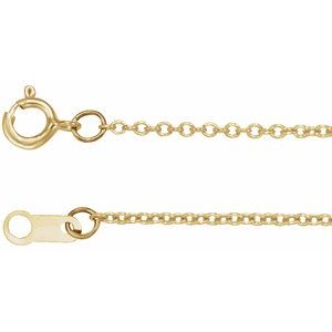 14K Yellow 1 mm Cable 16" Chain