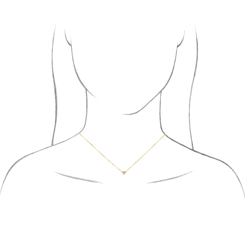 Diamonds and 14k Yellow Gold Solitaire Necklace