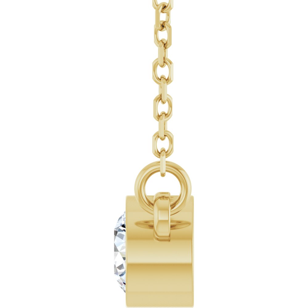 Diamonds and 14k Yellow Gold Solitaire Necklace