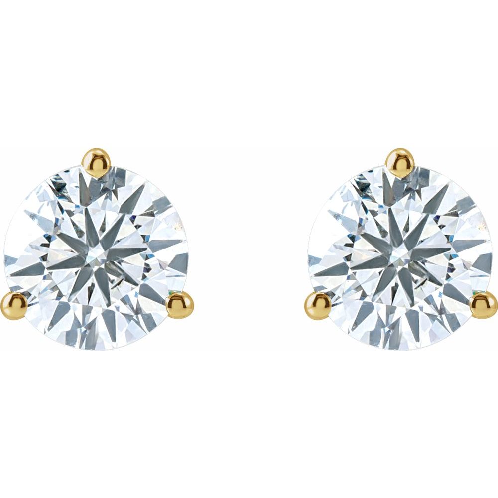14K Yellow 3 CTW Lab-Grown Diamond Stud Earrings