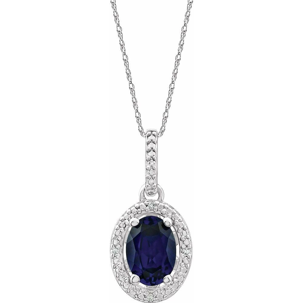 Natural Diamond and Lab Grown Sapphire Necklace