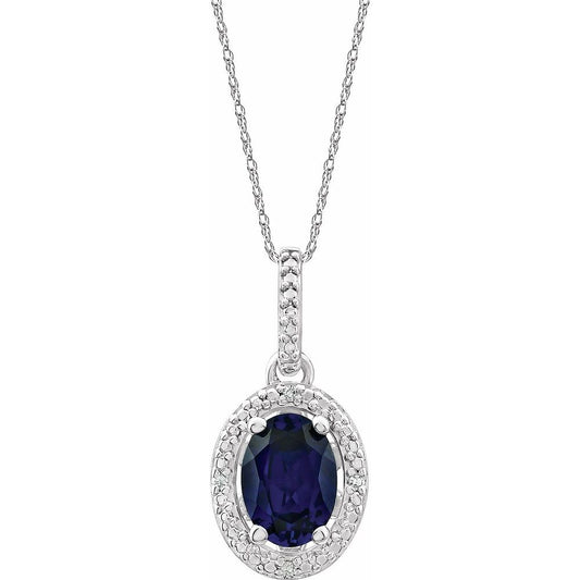 Natural Diamond and Lab Grown Sapphire Necklace