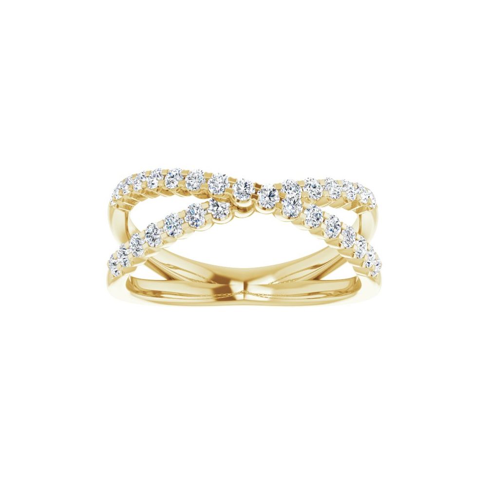14K Yellow 1/2 CTW Lab-Grown Diamond Criss-Cross Ring