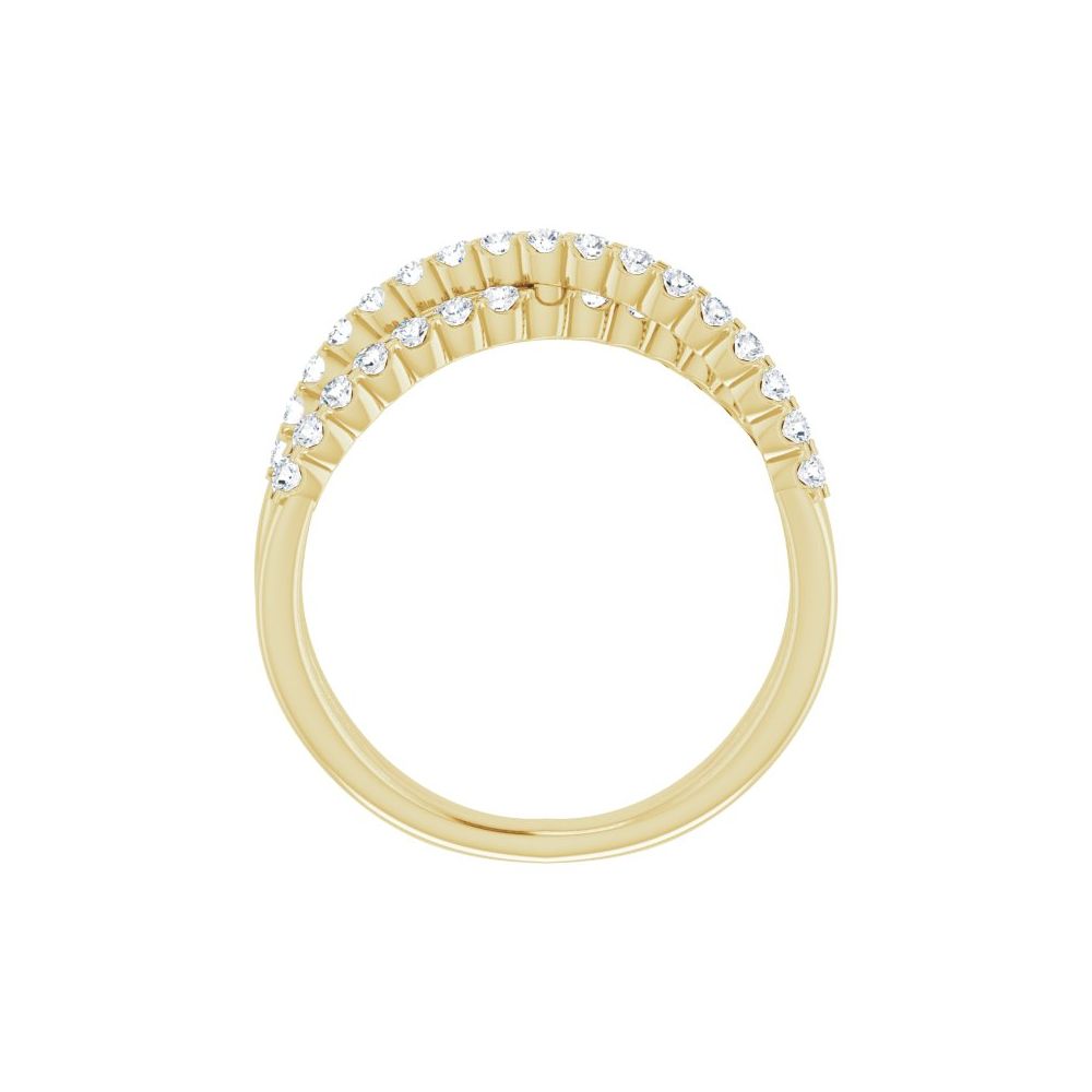 14K Yellow 1/2 CTW Lab-Grown Diamond Criss-Cross Ring