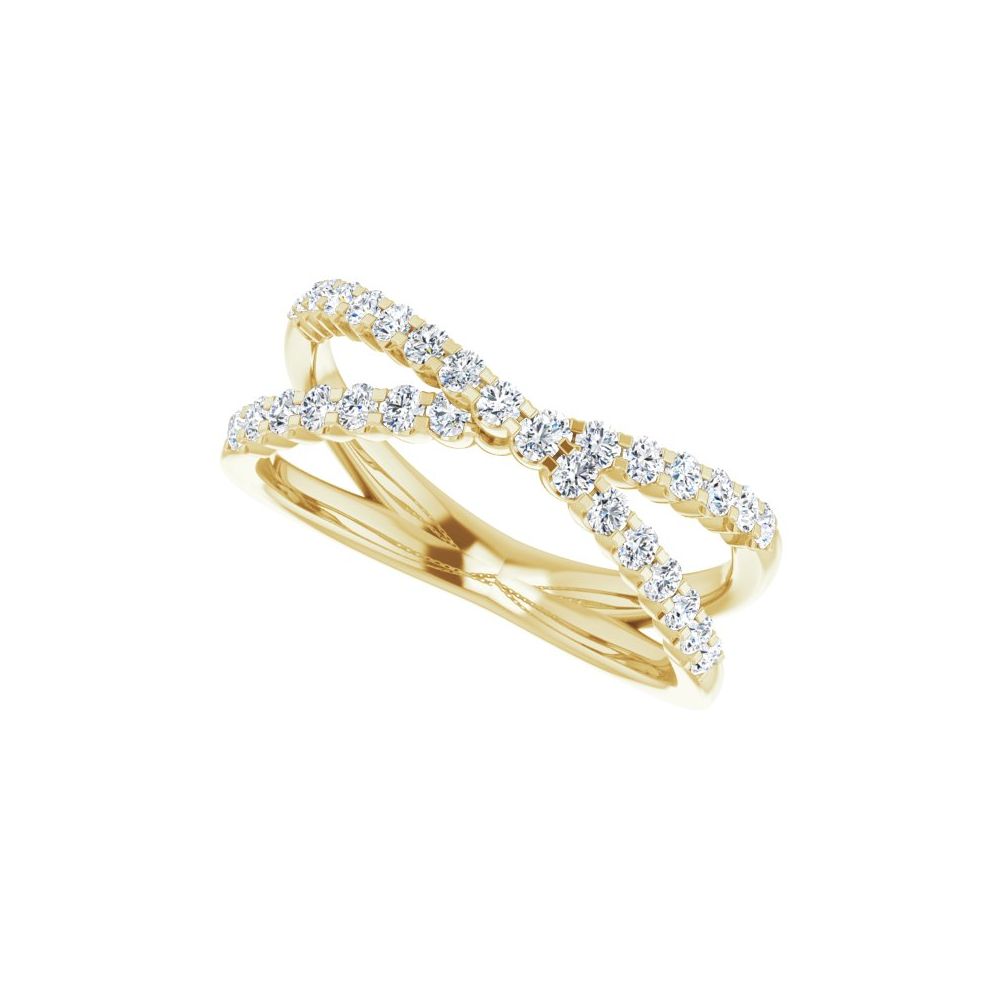 14K Yellow 1/2 CTW Lab-Grown Diamond Criss-Cross Ring