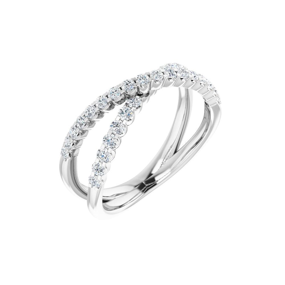 14K Yellow 1/2 CTW Lab-Grown Diamond Criss-Cross Ring
