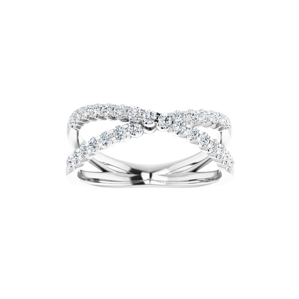 14K Yellow 1/2 CTW Lab-Grown Diamond Criss-Cross Ring