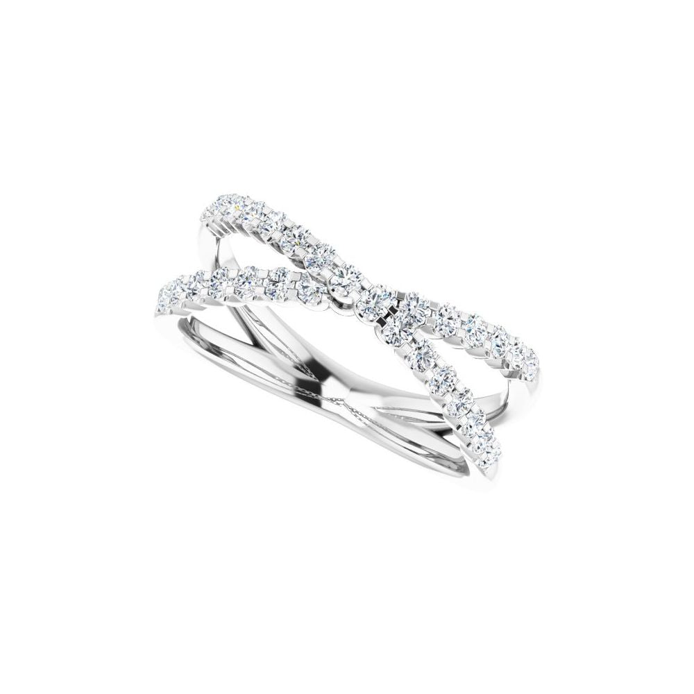 14K Yellow 1/2 CTW Lab-Grown Diamond Criss-Cross Ring