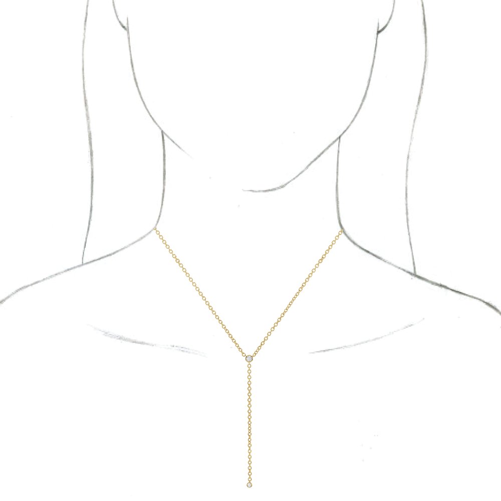 Diamonds and Gold Bezel Necklace