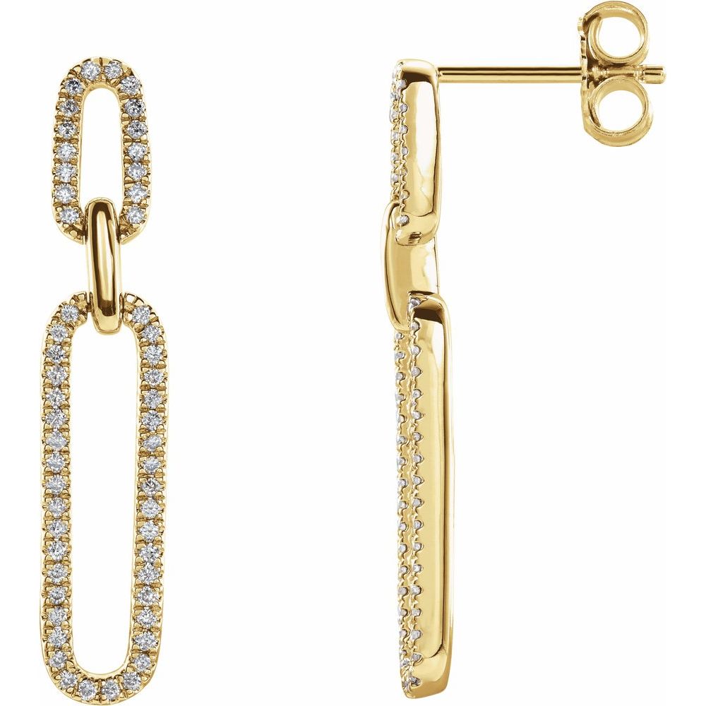 Natural Diamonds and Gold Celestial Earrings