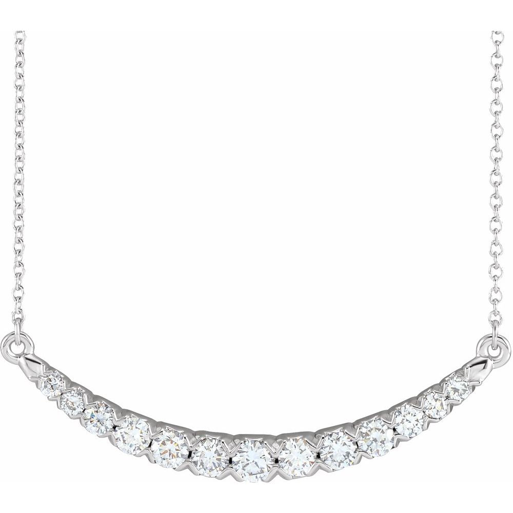 Diamonds and Gold Curve Necklace