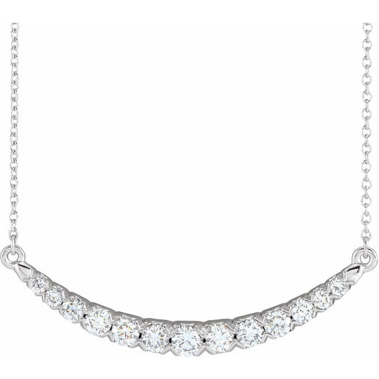Diamonds and Gold Curve Necklace