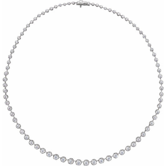 Diamonds and White Gold Tennis Necklace
