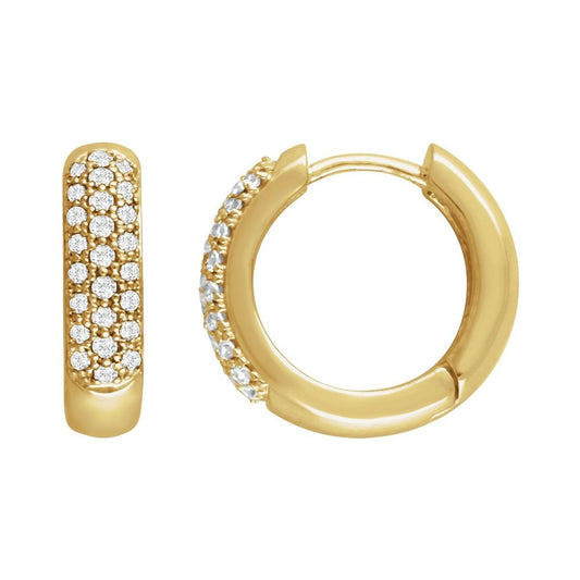 Diamonds and Gold Brillare Pavé Hoops