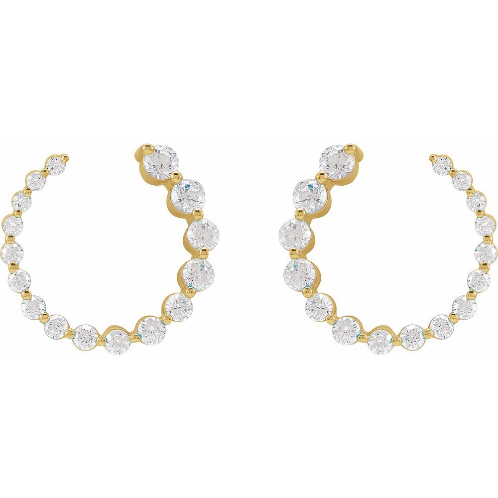 Diamonds and Gold Circolo Earrings