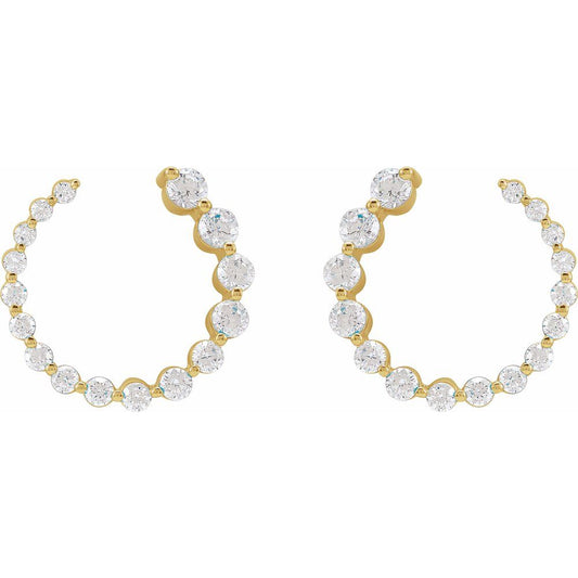 Diamonds and Gold Circolo Earrings