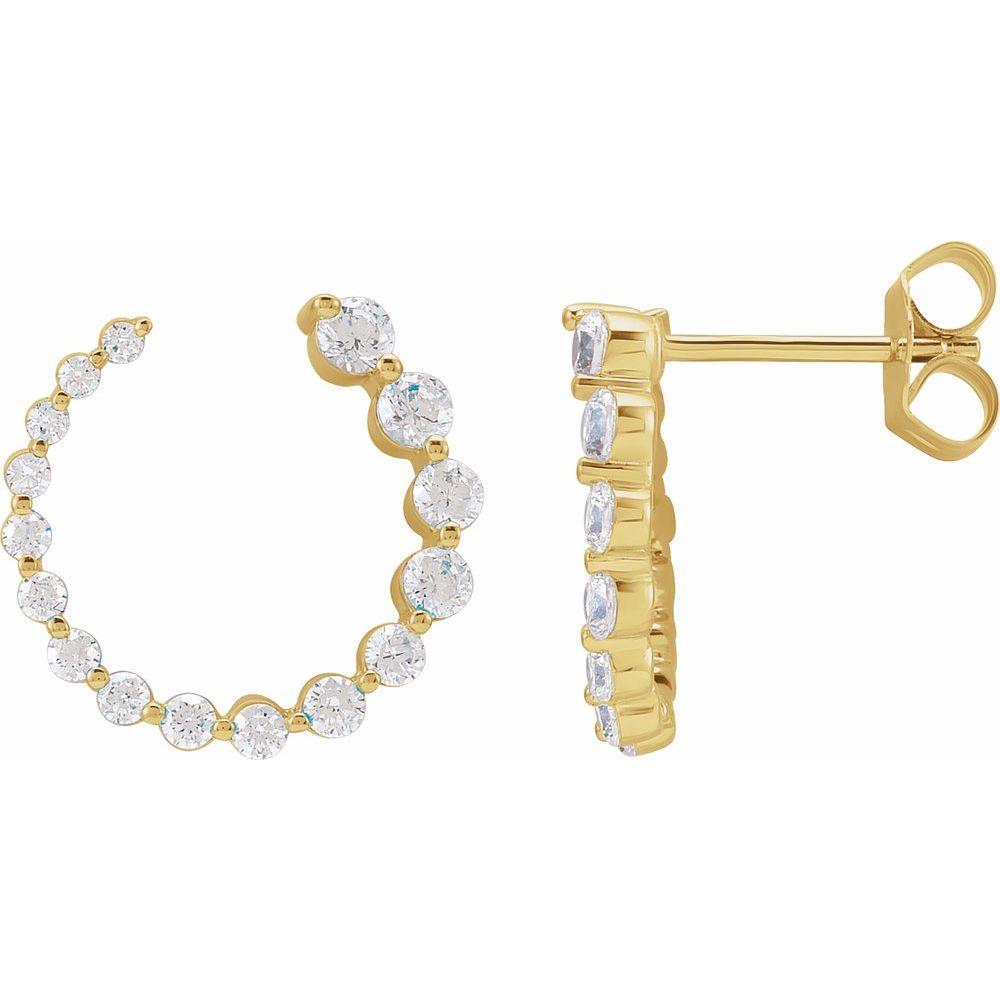 Diamonds and Gold Circolo Earrings