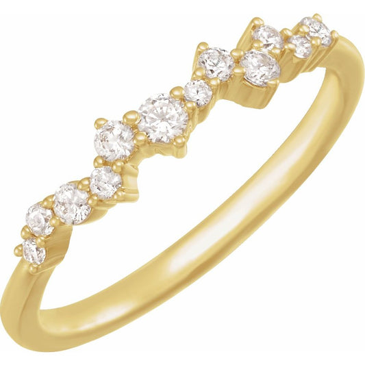 Diamonds and Gold Stackable Ring
