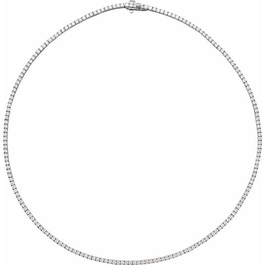 Diamonds and White Gold Tennis Necklace