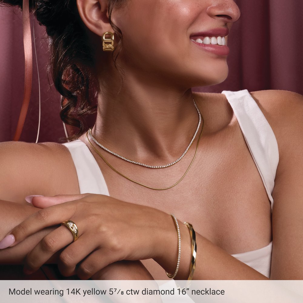 14K White 5 7/8 CTW Lab-Grown Diamond Line 16" Necklace