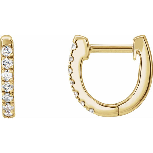 Natural Diamonds and Gold Aria Hoops