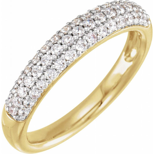 Diamonds and Gold Pavé Ring
