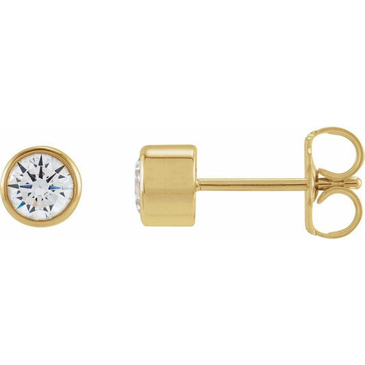 Diamonds and Gold Bezel Studs