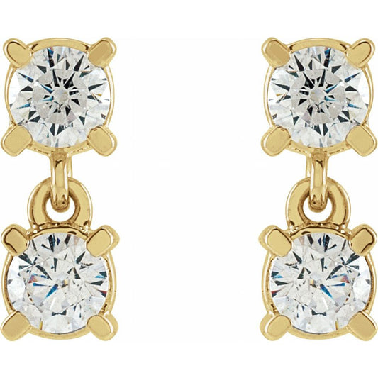 Diamonds and Gold Doppio Luce Earrings