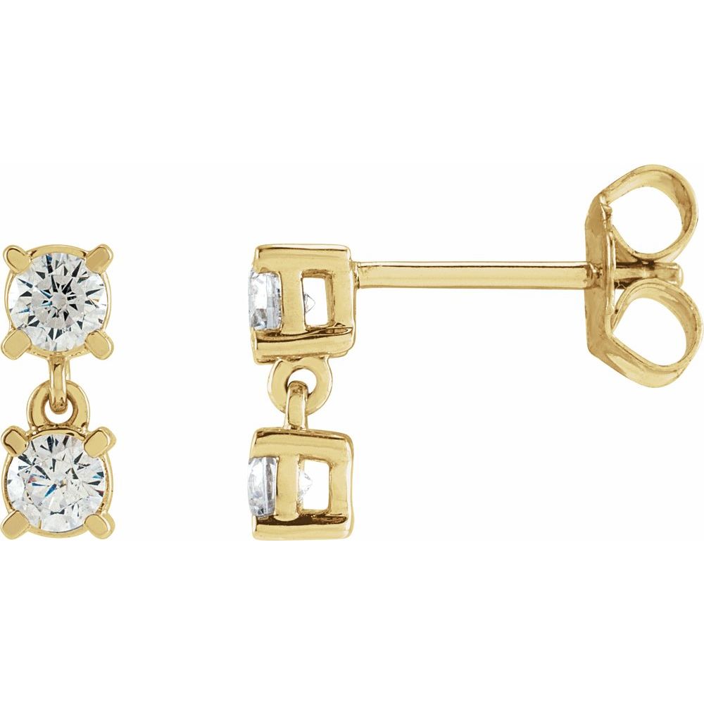 Diamonds and Gold Doppio Luce Earrings