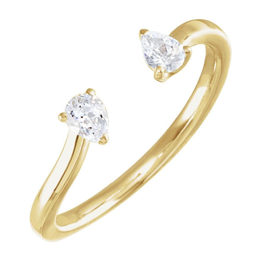 Diamonds and Gold Two-Stone Ring