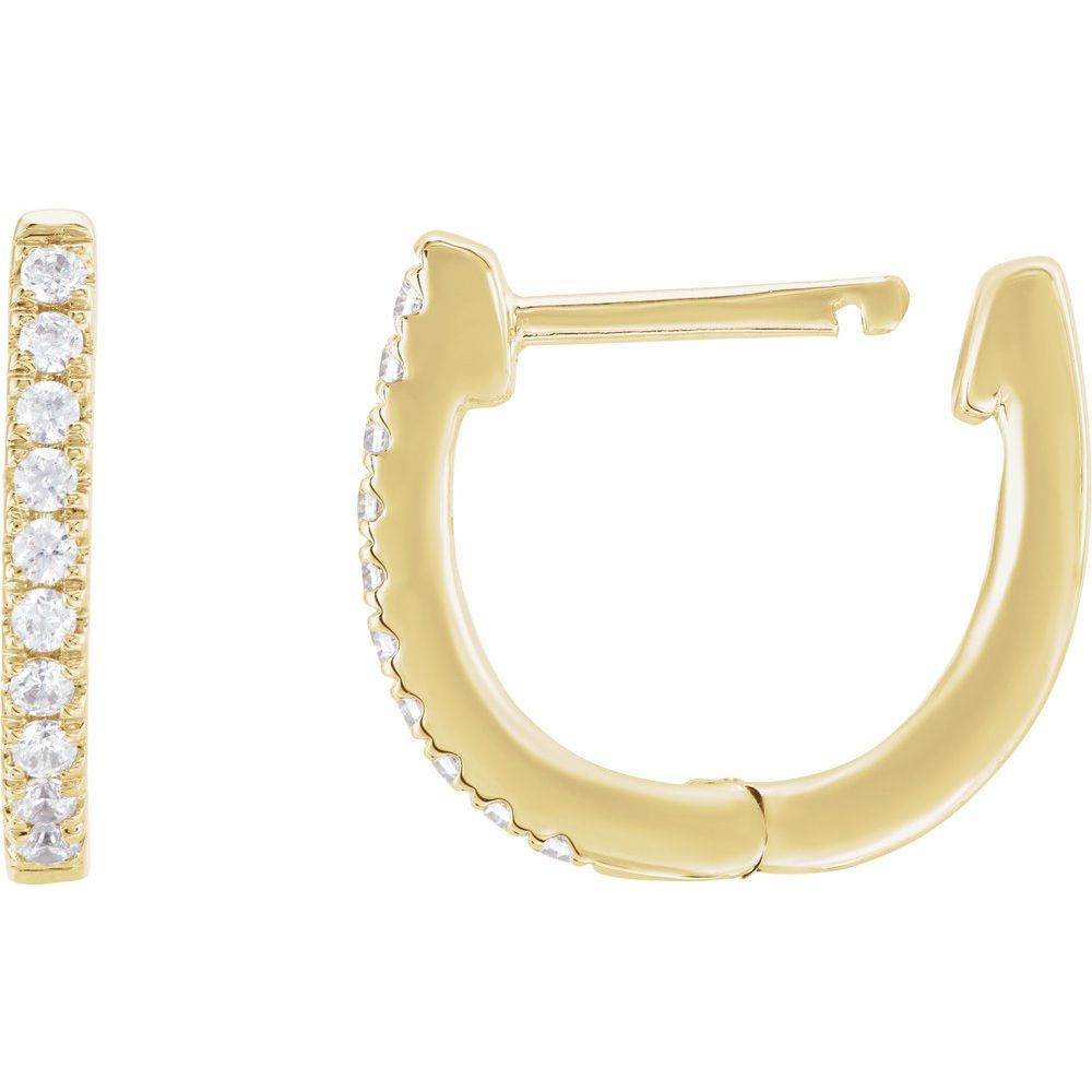 Diamonds and Gold Fiorella Hoop Earrings