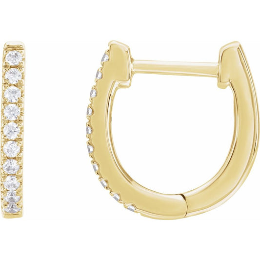 Diamonds and Gold Fiorella Hoop Earrings
