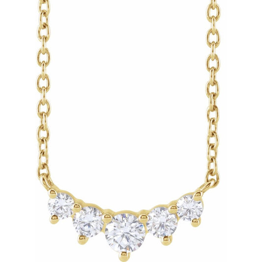 Diamonds and Yellow Gold Graduated Necklace