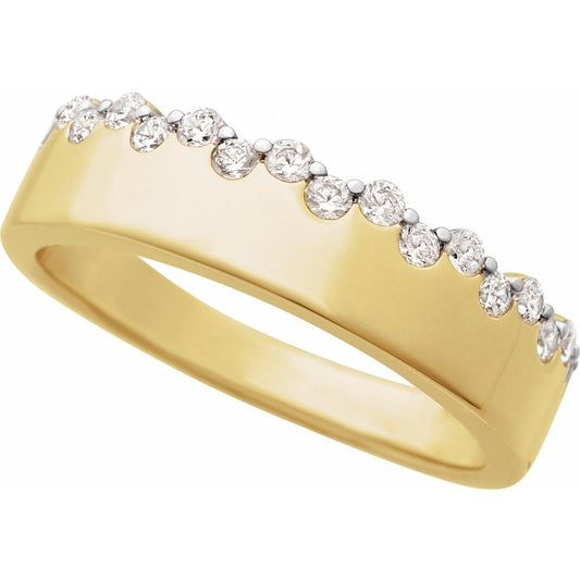 Natural Diamonds and Gold Anellina Ring