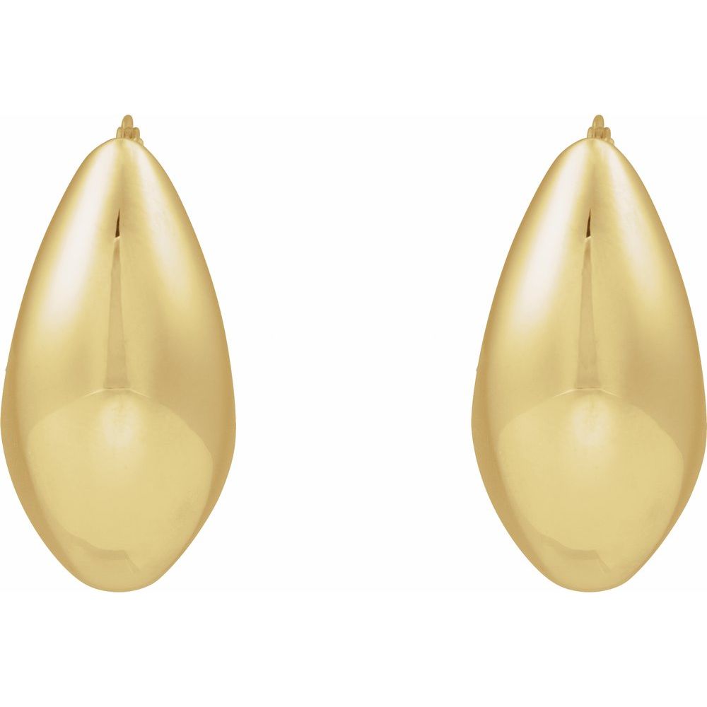 14K Yellow Electroform Tapered 25.1 mm Hoop Earrings