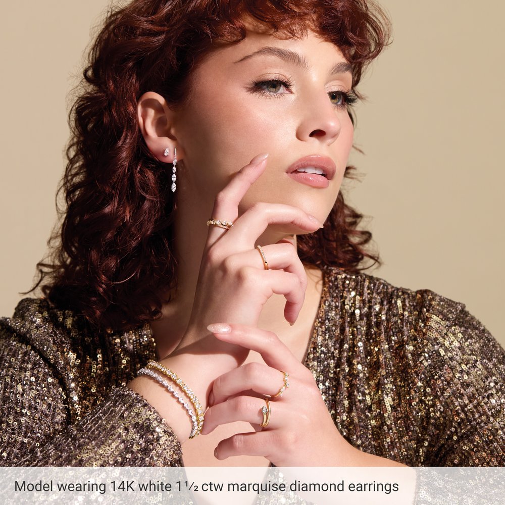 14K White 1 1/2 CTW Lab-Grown Diamond Drilled Diamond Earrings