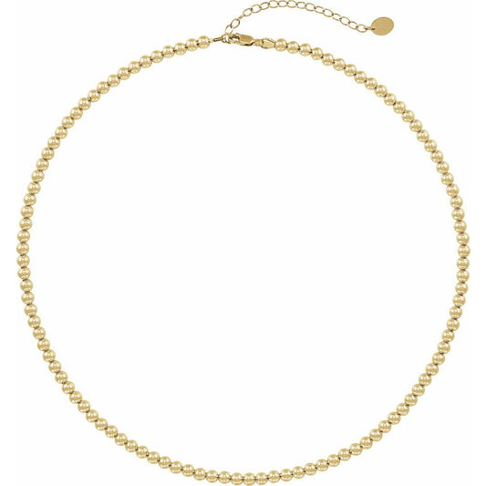 14K Yellow Gold-Filled 4 mm Hollow Bead 16" Necklace