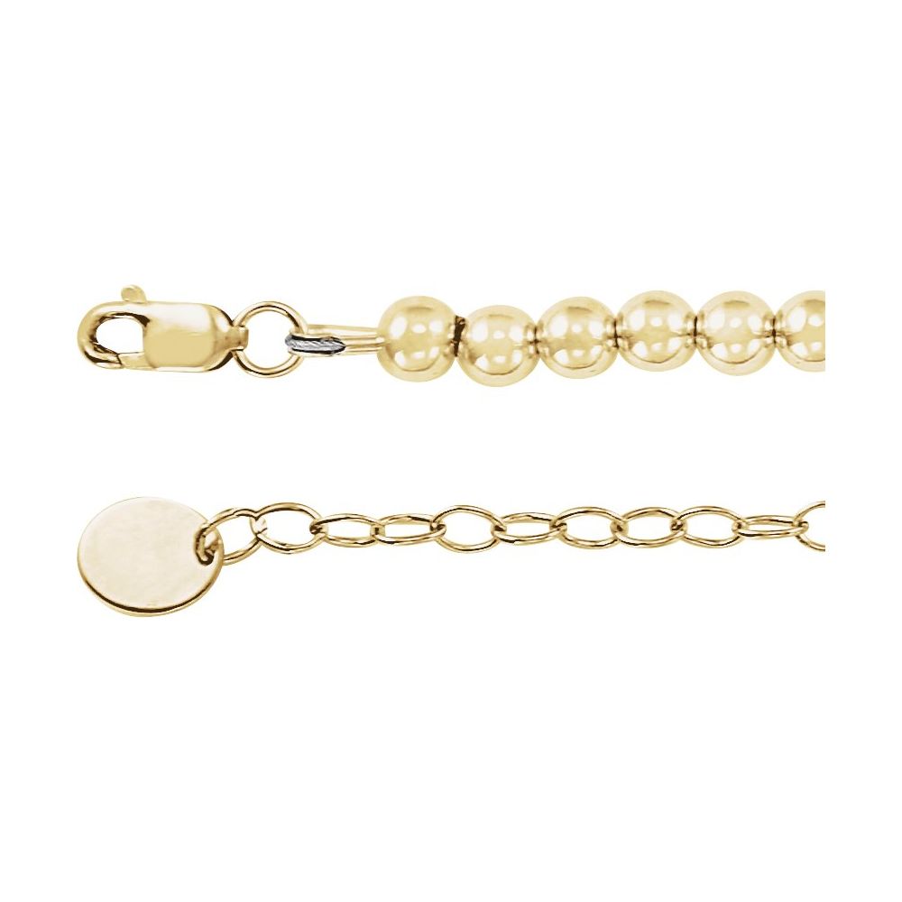 14K Yellow Gold-Filled 4 mm Hollow Bead 16" Necklace