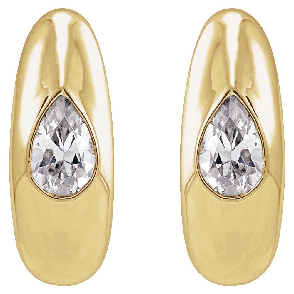 Diamonds and Gold Hoop Earrings