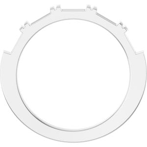 14K White 5-Stone Family Stackable Ring Mounting