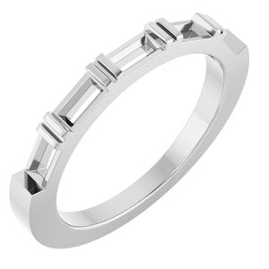 14K White 5-Stone Family Stackable Ring Mounting